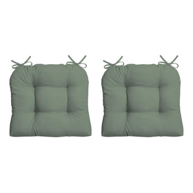 Arden earthFIBER outdoor plush cushion in sage green texture, ideal for all-weather wicker chairs