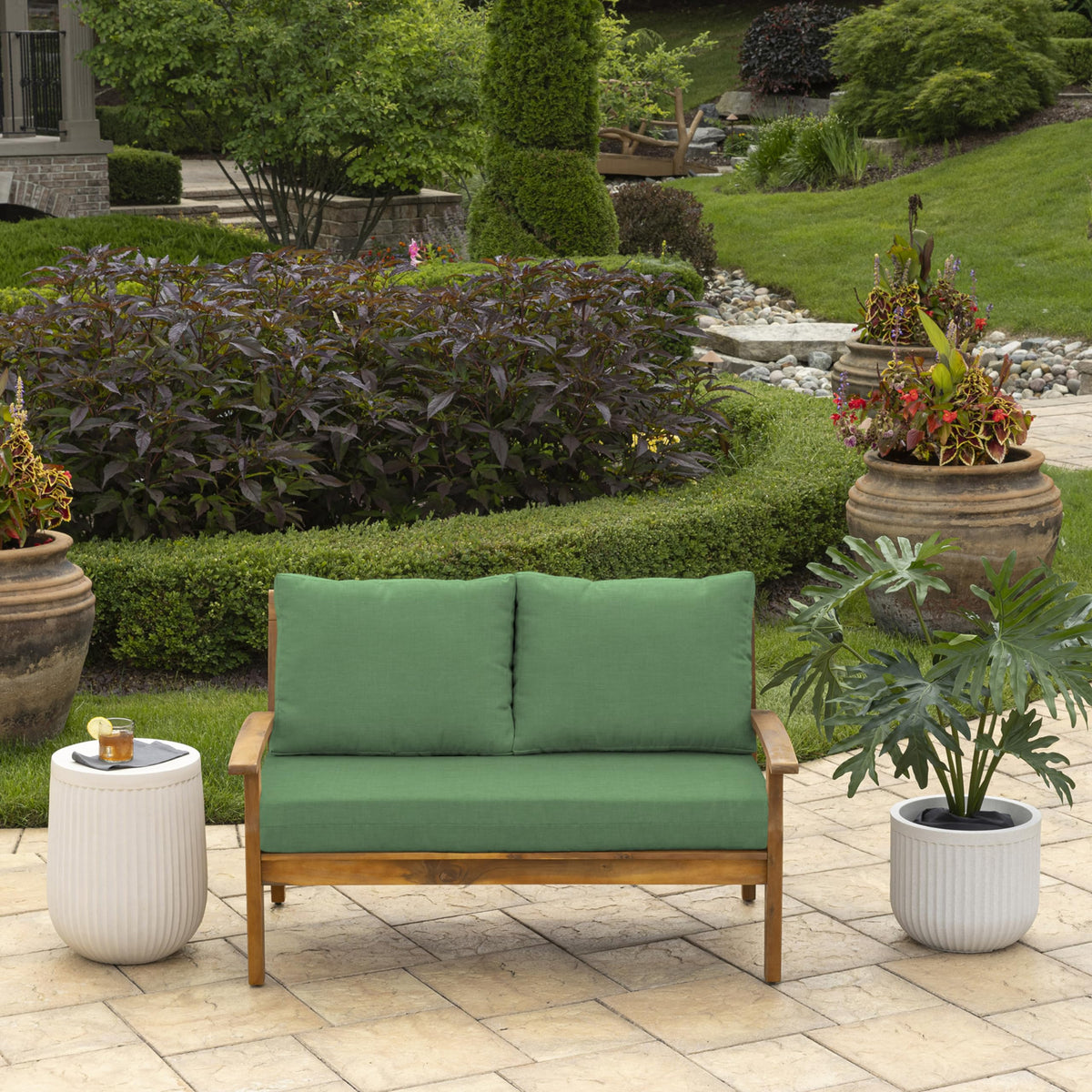 Arden Selections back pillows detail for outdoor lounging
