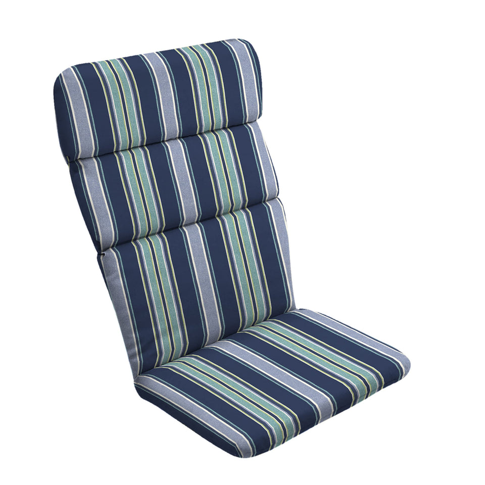 Arden Selections Adirondack cushion in Sapphire Aurora Blue Stripe for stylish outdoor seating