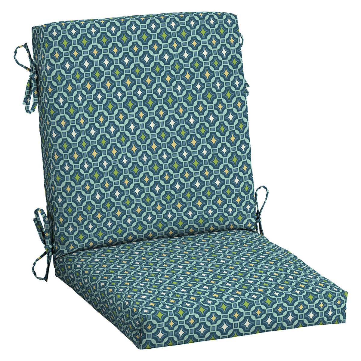 Arden Selections Alana Tile outdoor midback cushion front view for dining