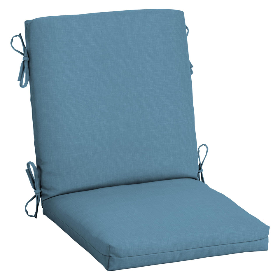 Arden Selections outdoor midback chair cushion in French blue texture, fade-resistant.