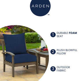 Arden Selections back cushion with recycled polyfiber fill provides plush support.