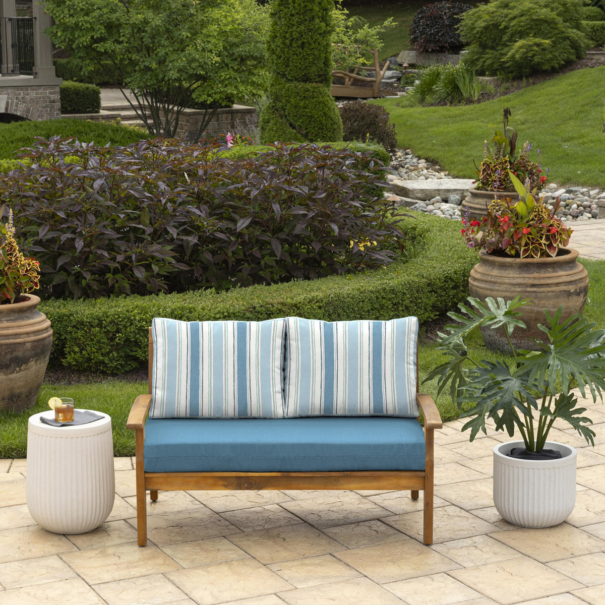 Arden Selections back pillow 24x18 adding plush support to outdoor seating.