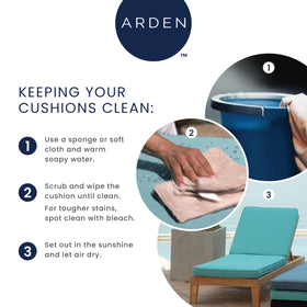 Arden Selections bottom cushion uses recycled polyester fill to retain shape.