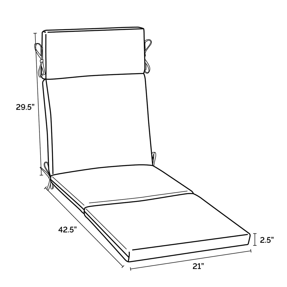 Arden Selections four-tie system keeps cushion securely in place.