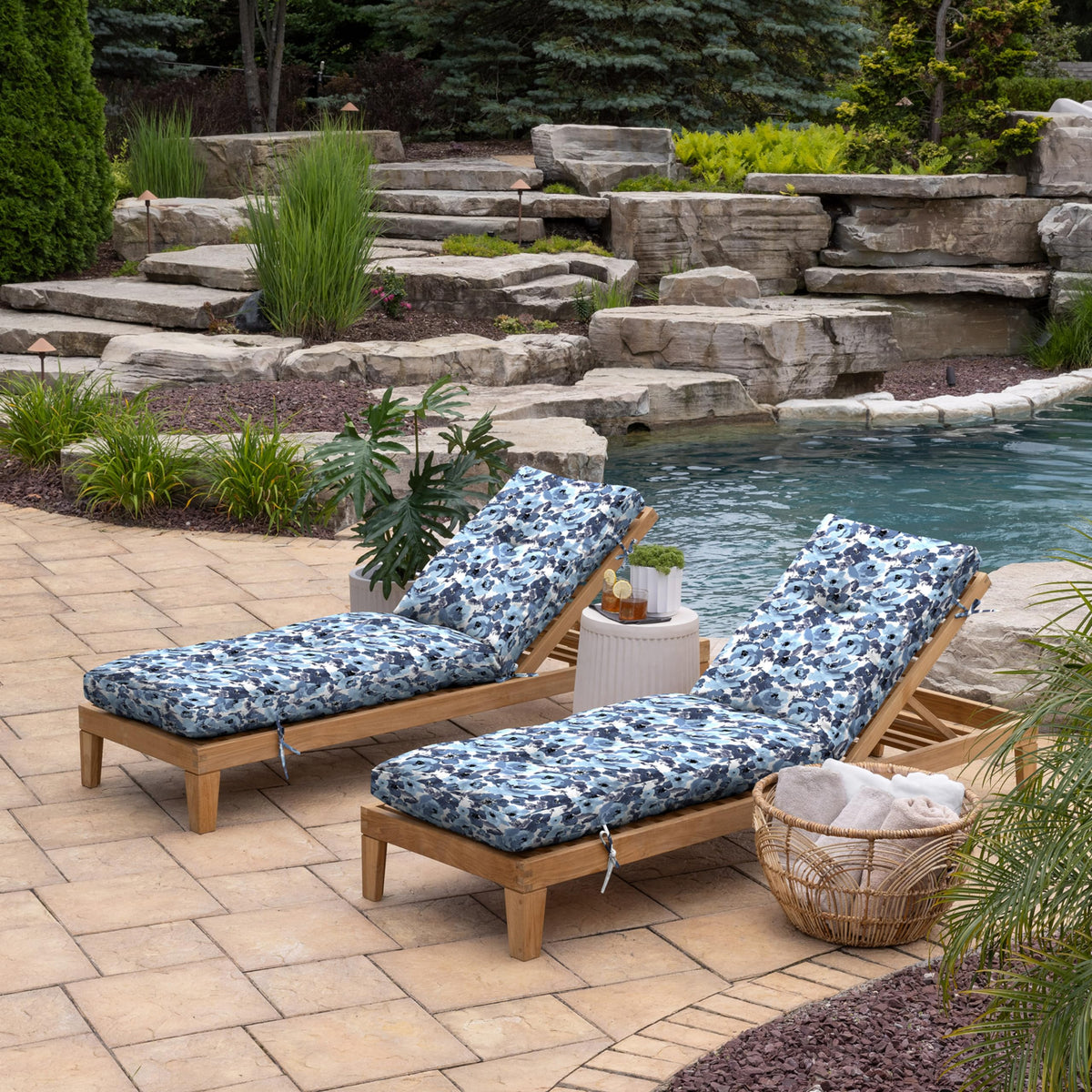 Soft polyester fabric texture on Arden Selections cushion for durability.