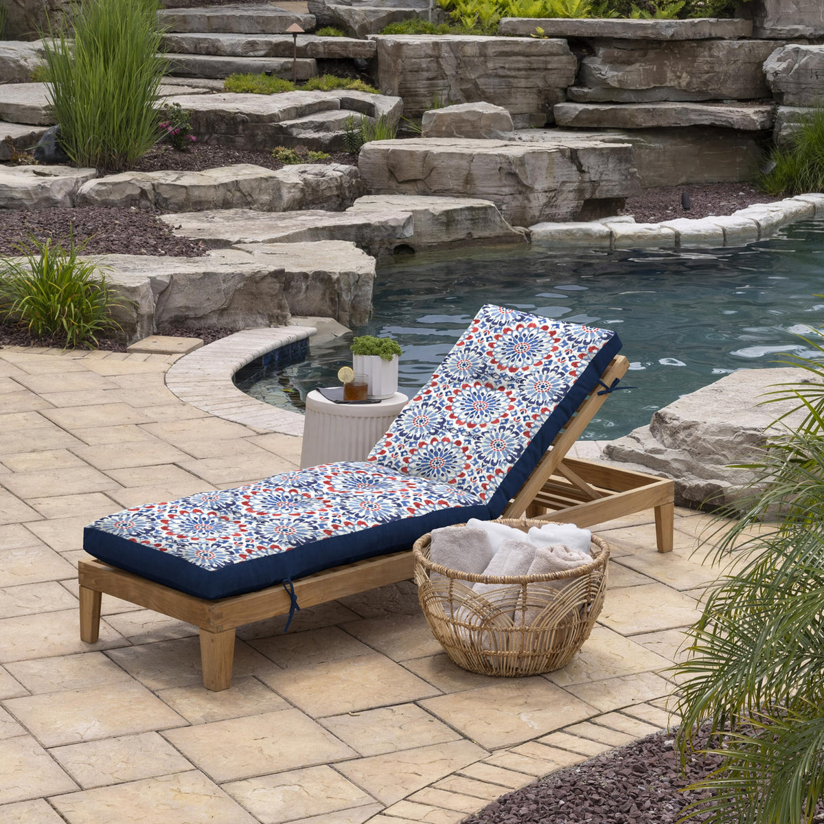 Arden Selections plush tufting detail on chaise cushion.
