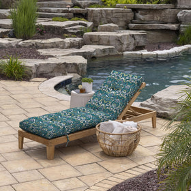 Tufted upholstery detail on Arden Selections outdoor chaise cushion.