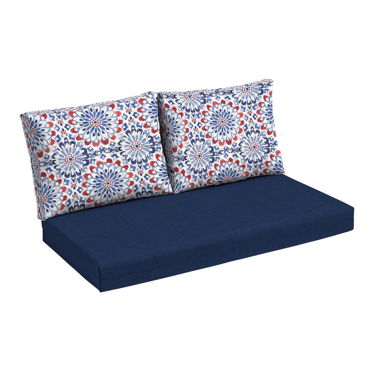 Arden Selections Clark Blue loveseat bottom cushion for outdoor comfort