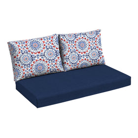 Arden Selections Clark Blue loveseat bottom cushion for outdoor comfort