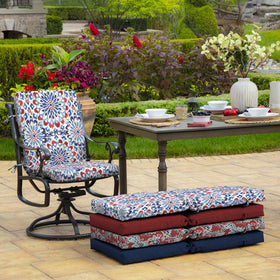 Arden Selections Clark Blue fabric close-up reveals durable, UV-protected outdoor material