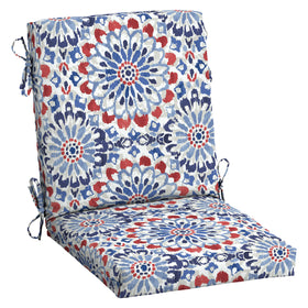 Arden Selections Clark Blue outdoor chair cushion front view shows inviting comfort