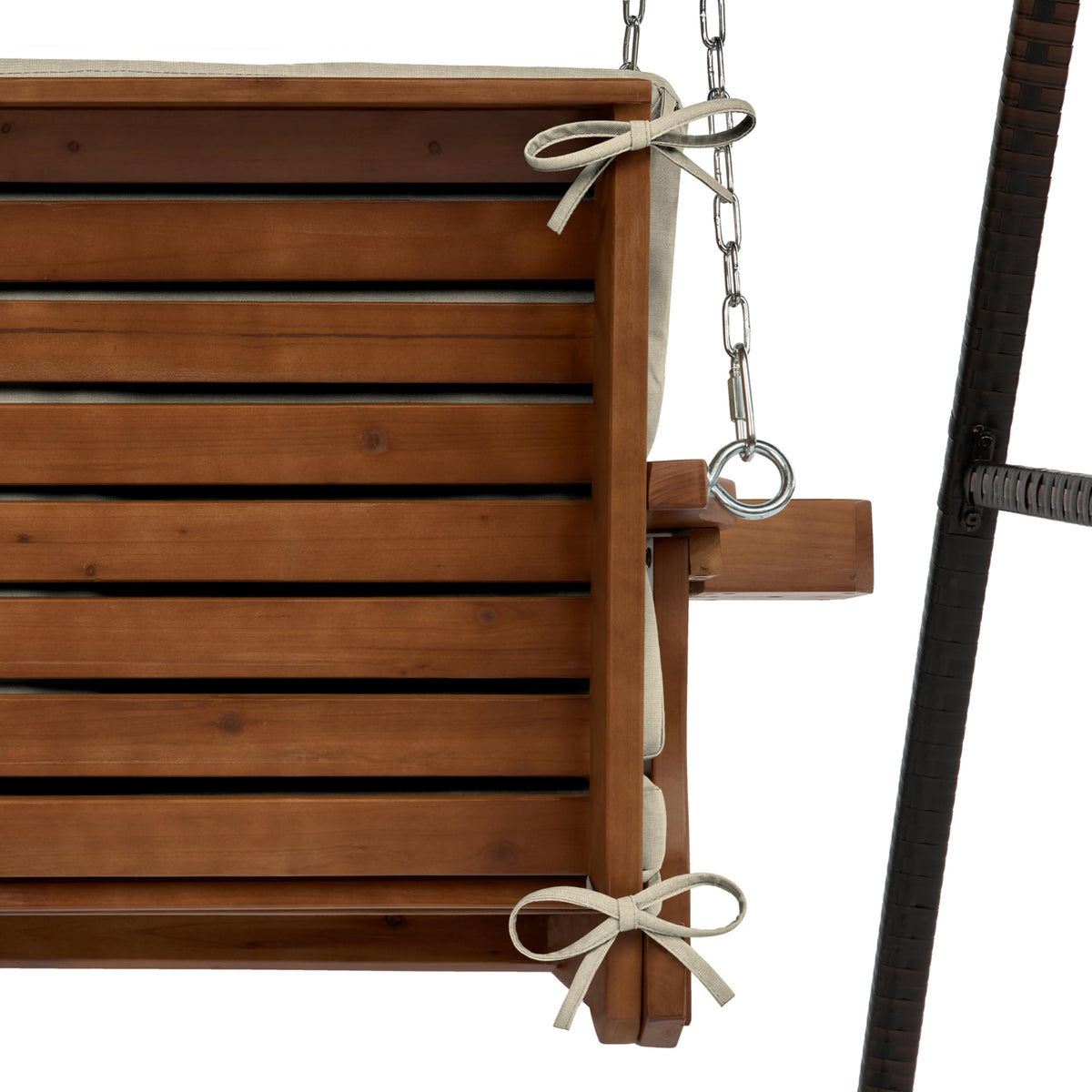 Arden Selections cushions feature two ties to secure them in place.