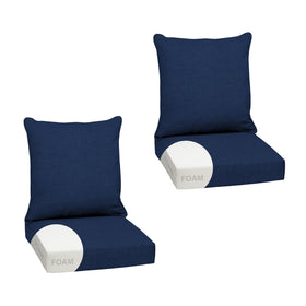 Arden Selections deep-seat cushion in sapphire blue, front view for outdoor comfort.