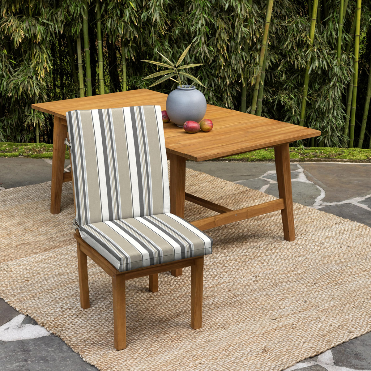 Arden Selections earthFIBER back cushion on patio chair for supportive lounging