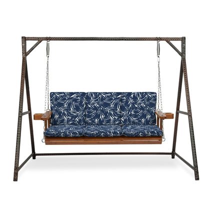 Arden Selections earthFIBER back cushion in navy demonstrates comfort and back support for outdoor seating.