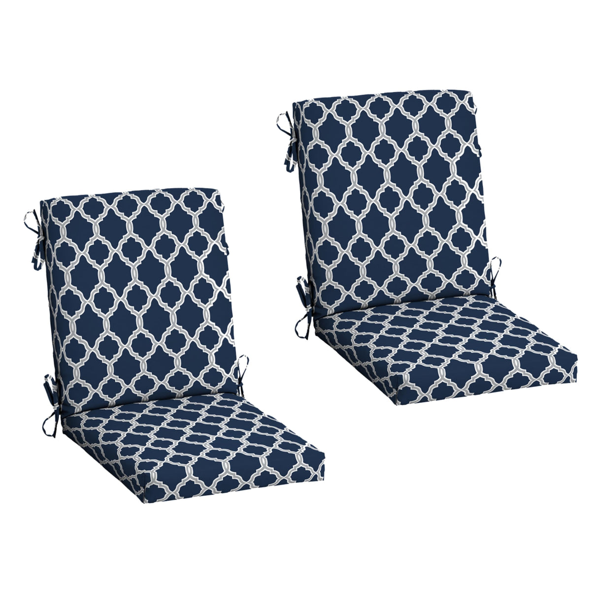 Arden Selections earthFIBER cushion front view with sapphire blue fabric and supportive padding