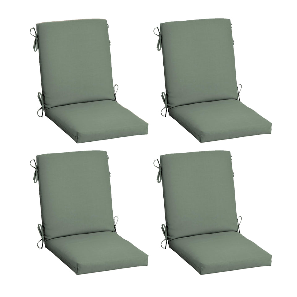 Arden Selections earthFIBER outdoor chair cushion in sage green texture for patio comfort.