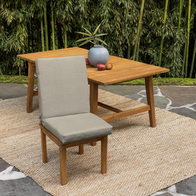 Arden Selections earthFIBER cushion side view showing 20x20 size fit on chair