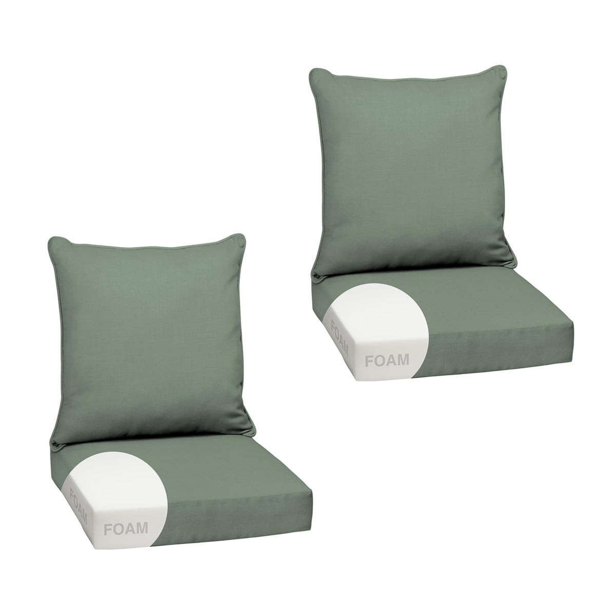 Arden Selections EarthFIBER seat bottom cushion delivers durable, non-flattening comfort for outdoor chairs.
