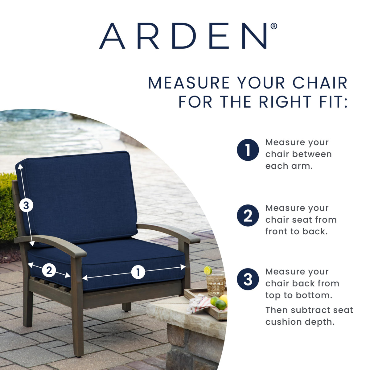 Arden Selections cushions are easy to clean with soap and water