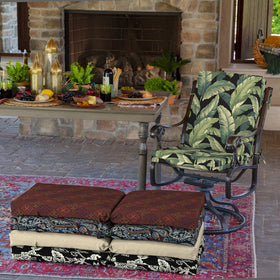 Arden Selections fade-resistant outdoor cushion maintains color under sun.