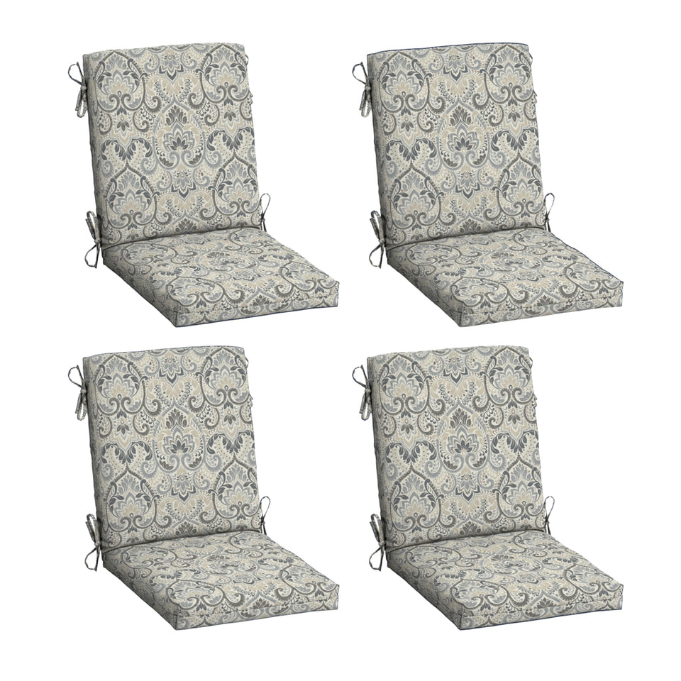 Arden Selections four-pack chair cushions, front view on patio for comfortable outdoor dining