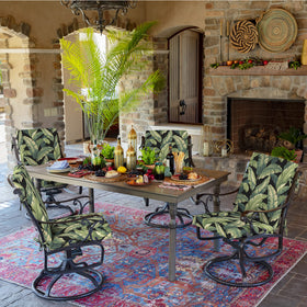 Arden Selections four-tie cushion stays securely on chairs.