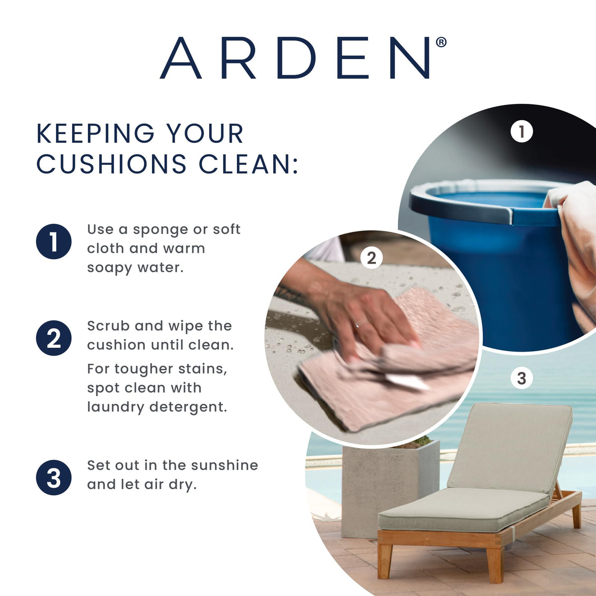 Arden Selections highback cushion providing back support on outdoor chair