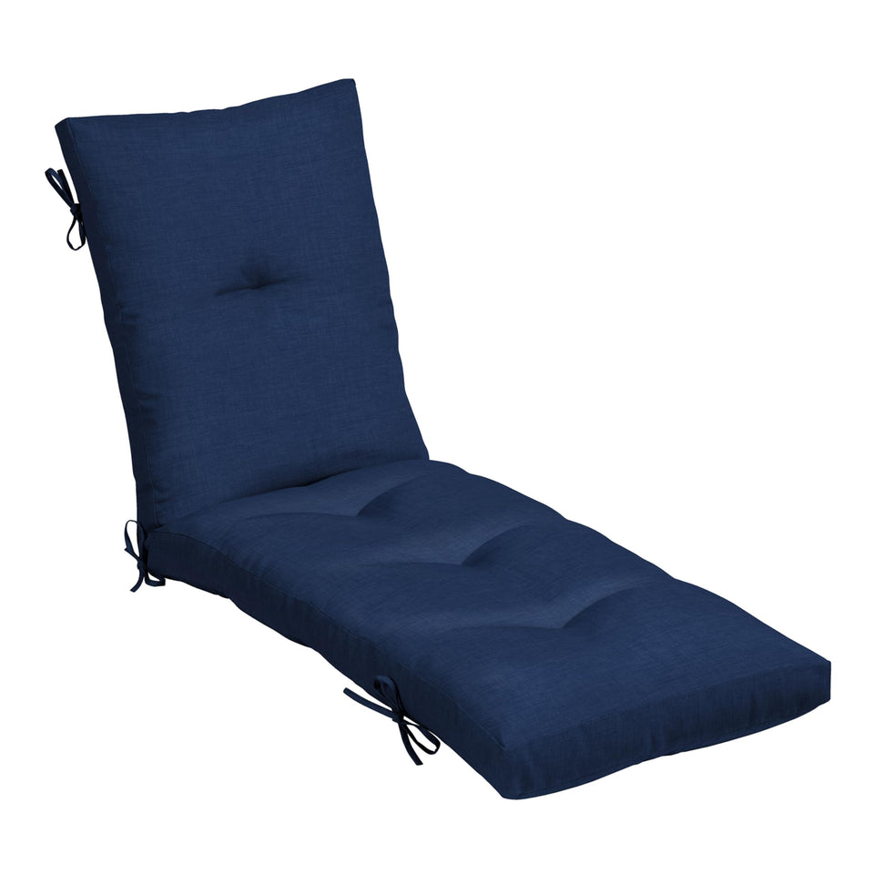 Arden Selections Leala chaise cushion in sapphire blue, front view, tufted plush.