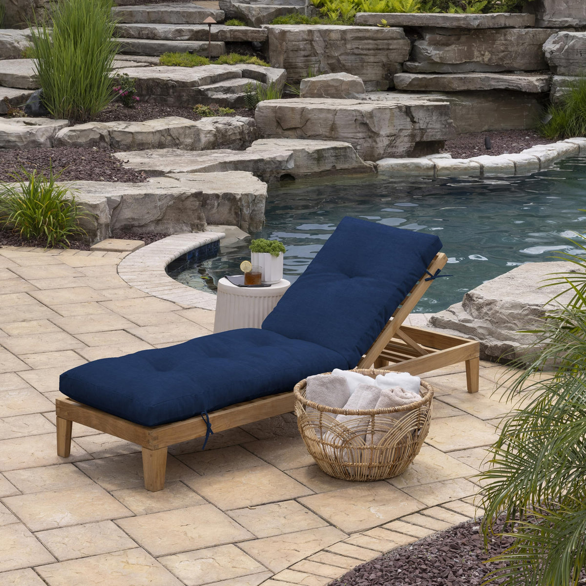 Arden Selections Leala cushion, top view, vibrant outdoor color.