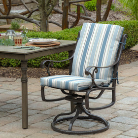 Arden Selections 18x20 back cushion provides supportive backrest for dining.