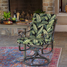 Arden Selections cushion side angle demonstrates rain proof fabric maintaining comfort outdoors