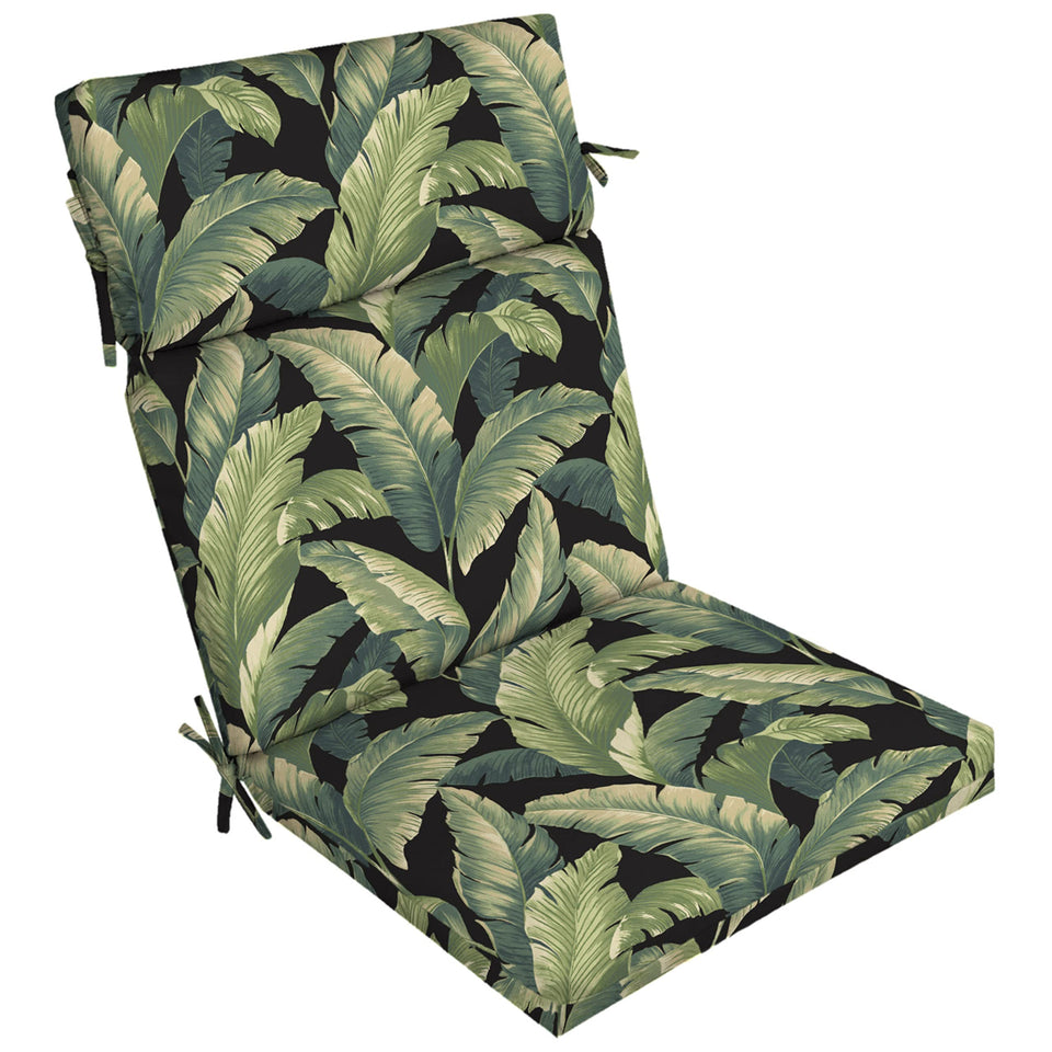 Arden Selections outdoor chair cushion top view in Onyx Cebu, ideal for patio seating
