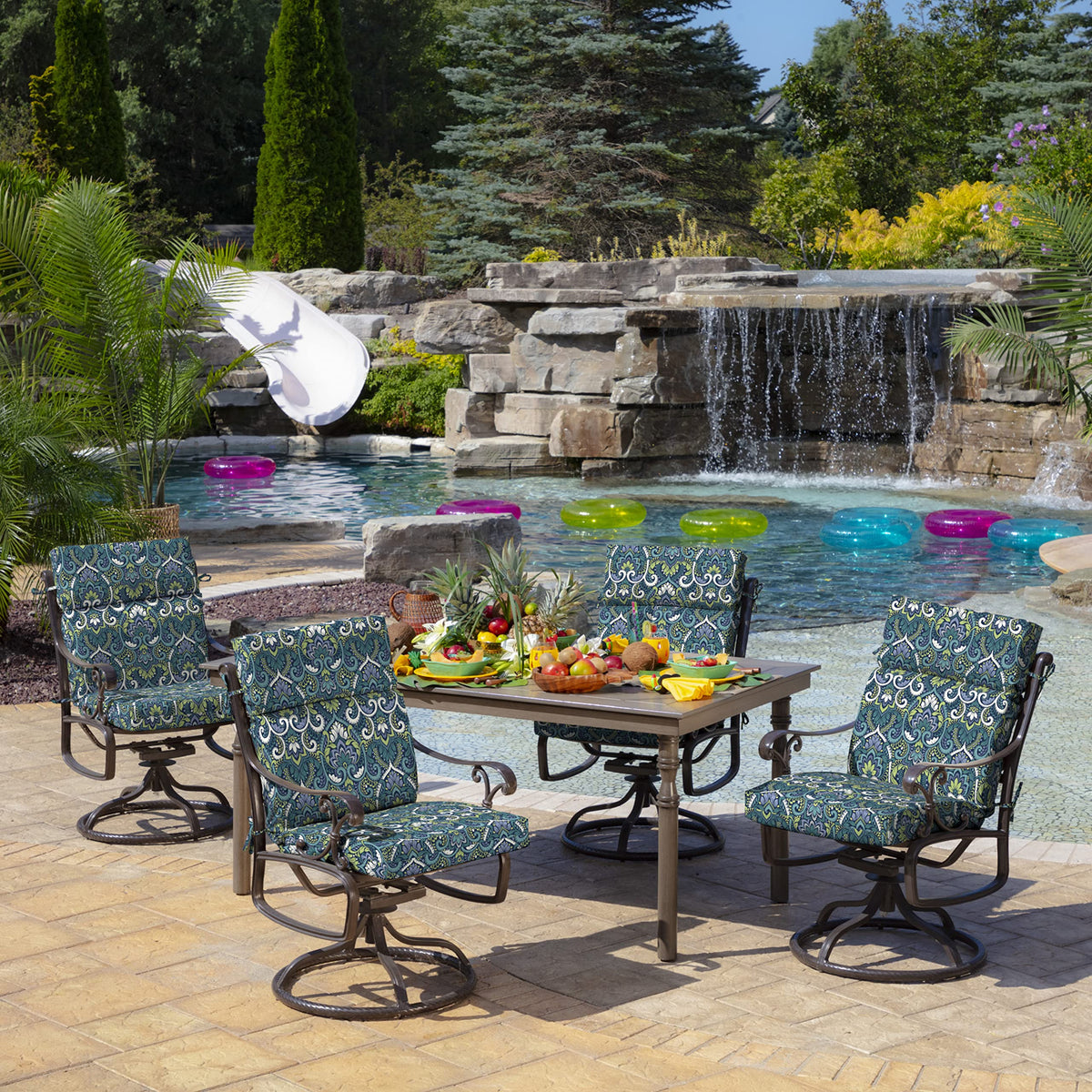 Arden Selections fade-resistant cushion keeps its color under sun exposure.