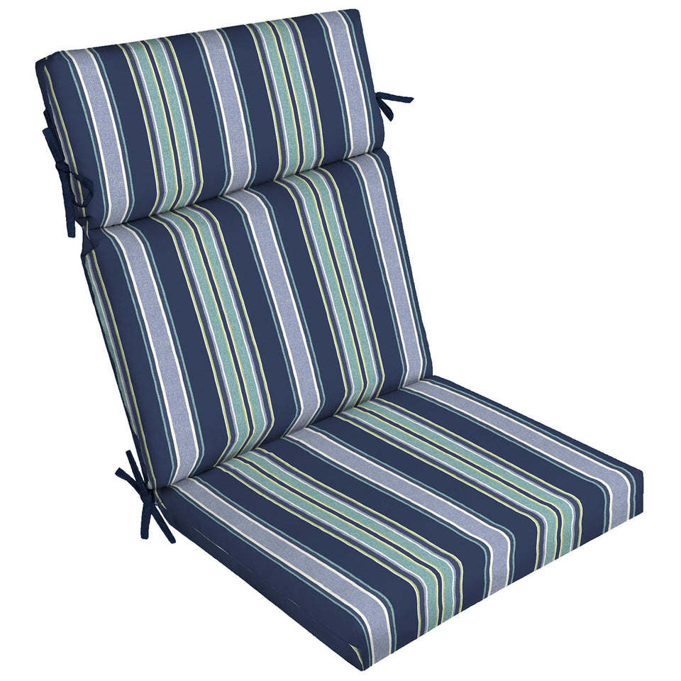 Arden Selections sapphire stripe cushion adds color with fade-resistant outdoor fabric.