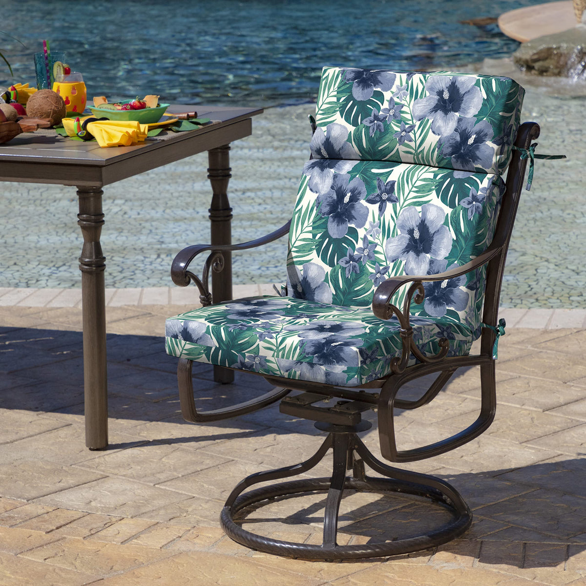 Arden Selections cushion features UV protection to slow fading on sunny patios