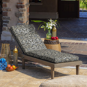 Arden Selections outdoor chaise cushion back view showing cushion height