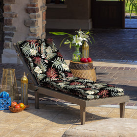 Arden Selections chaise cushion side view highlighting weather-proof fabric.