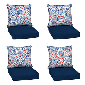Arden Selections deep seat back cushion in Clark Blue offers plush outdoor support.