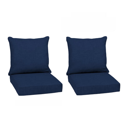 Arden Selections outdoor deep seat back cushion with sapphire welt for plush support.