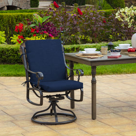 Arden Selections sapphire blue outdoor cushion back view, supports long-lasting outdoor comfort.