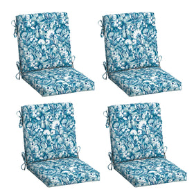 Arden Selections outdoor chair cushion in Aqua Blue Fusion Floral, weather-ready for patios