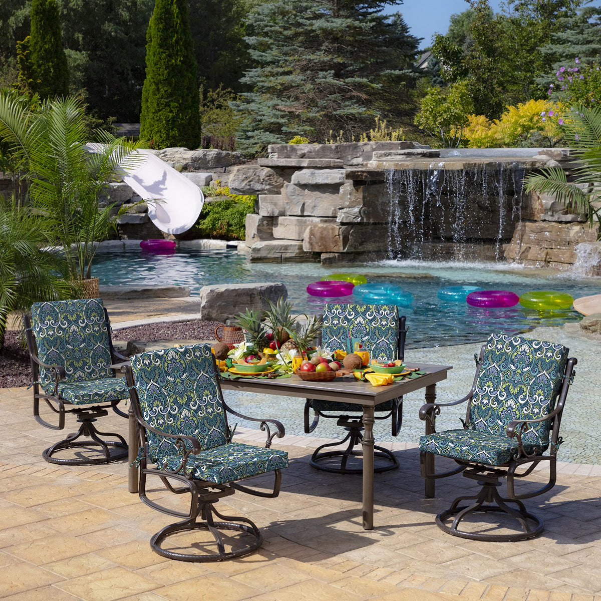 Arden Selections fade-resistant fabric maintains vibrant sapphire color under sun