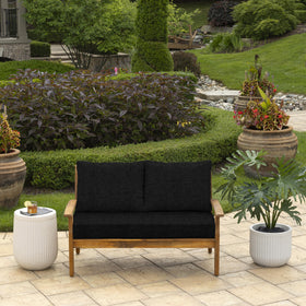 Arden Selections loveseat bottom cushion on a patio seating arrangement for comfort