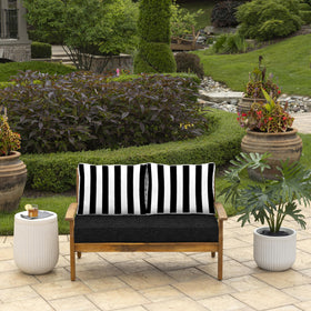 Arden Selections loveseat cushions side view showing water-repellent finish