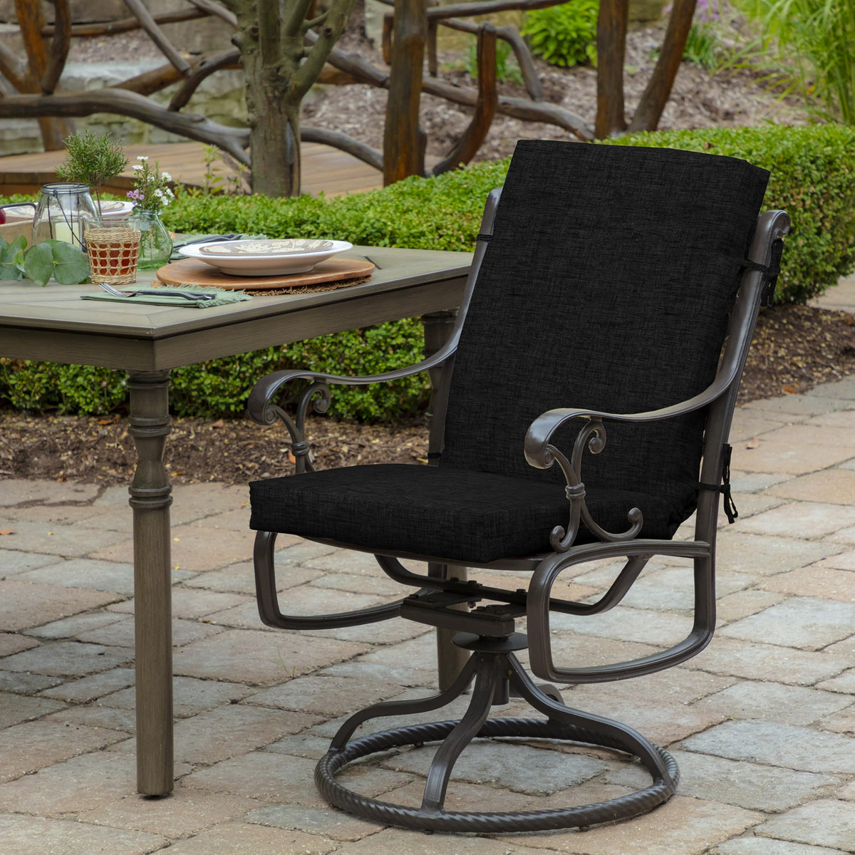 Arden Selections fabric close-up highlights water-repellent, fade-resistant outdoor material.