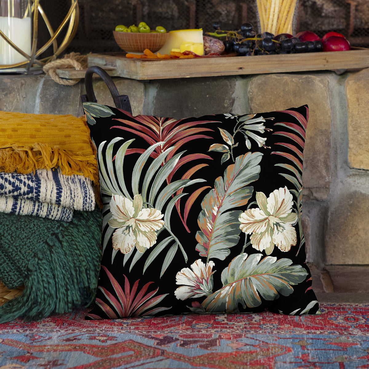 Arden Selections outdoor toss pillow 16x16 rain-proof fabric demonstrates weather-ready performance.