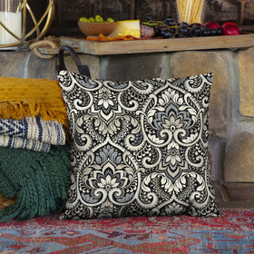 Arden Selections outdoor toss pillow side view highlights durable, fade-resistant fabric for outdoor living
