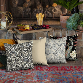 Arden Selections outdoor toss pillow rainy-day use suggests easy soap-and-water cleaning